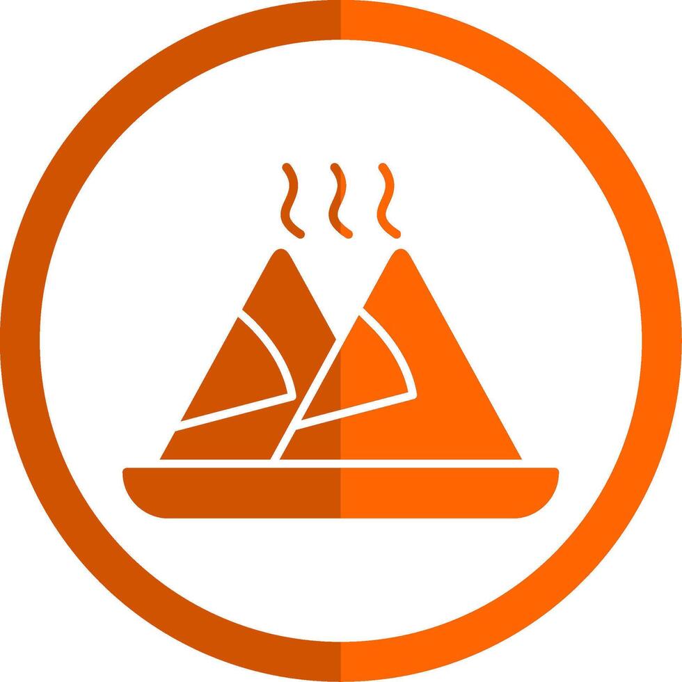 samosa glyph oranje cirkel icoon vector