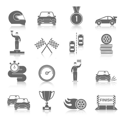 auto sport pictogrammen instellen vector