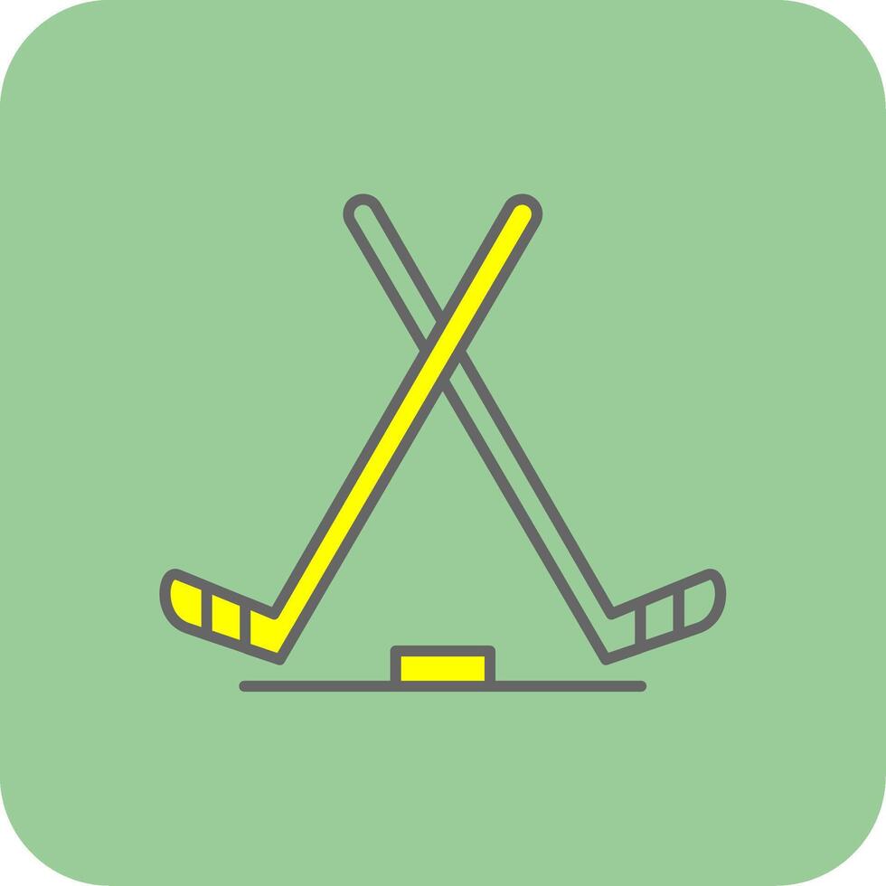 ijs hockey gevulde geel icoon vector