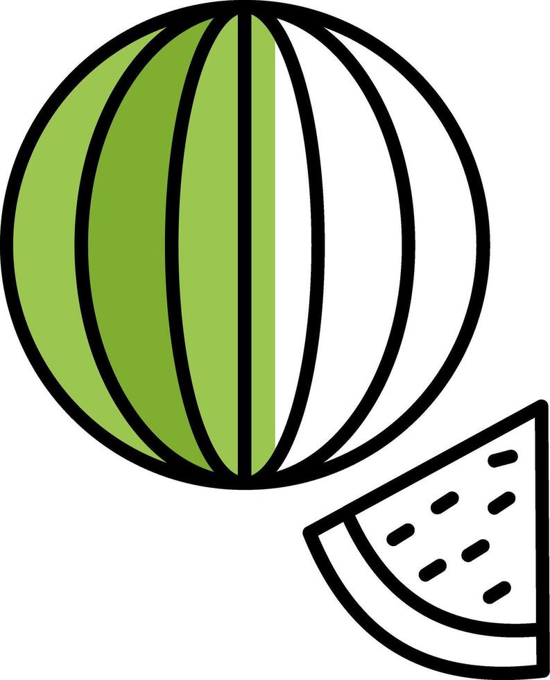 watermeloen gevulde voor de helft besnoeiing icoon vector