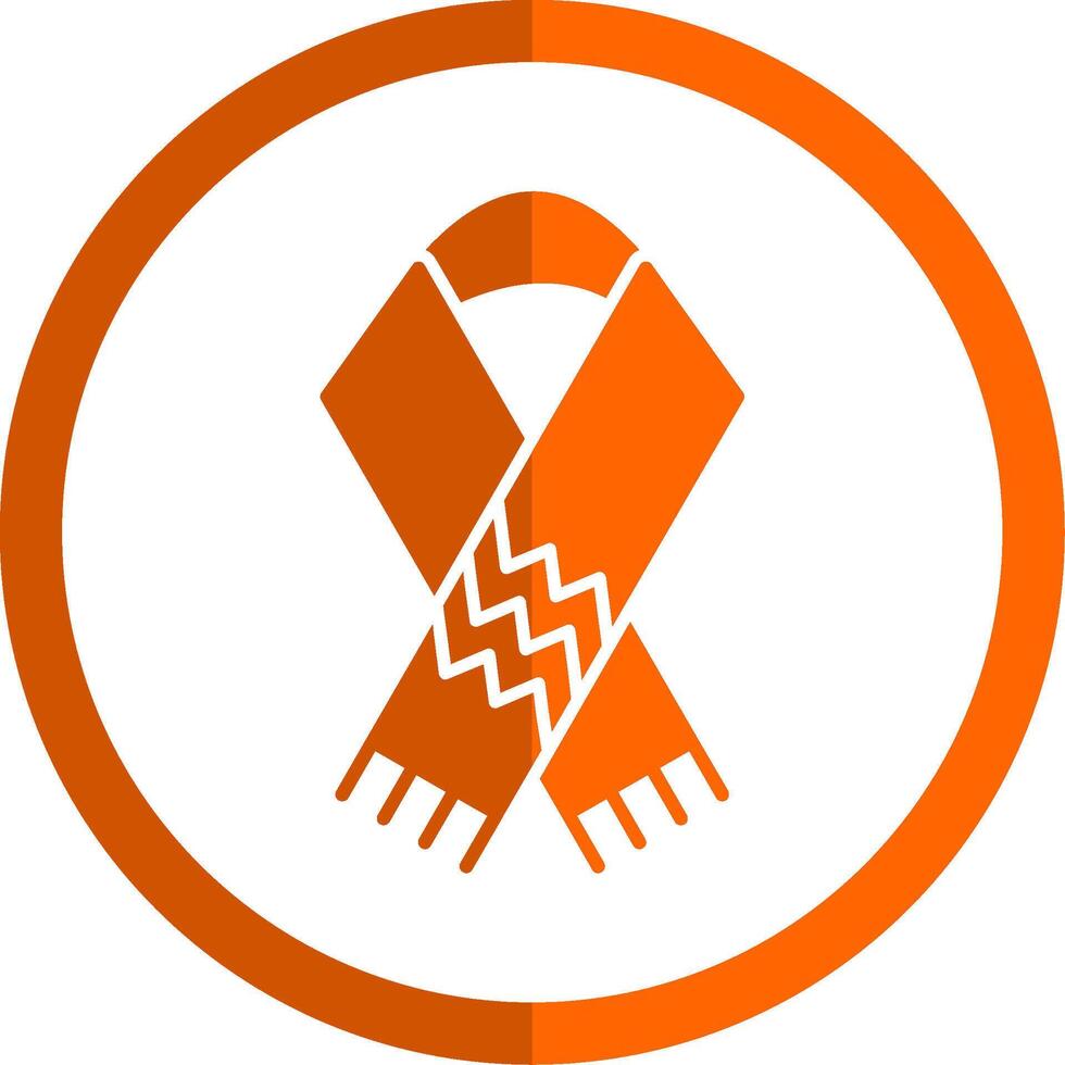 sjaal glyph oranje cirkel icoon vector