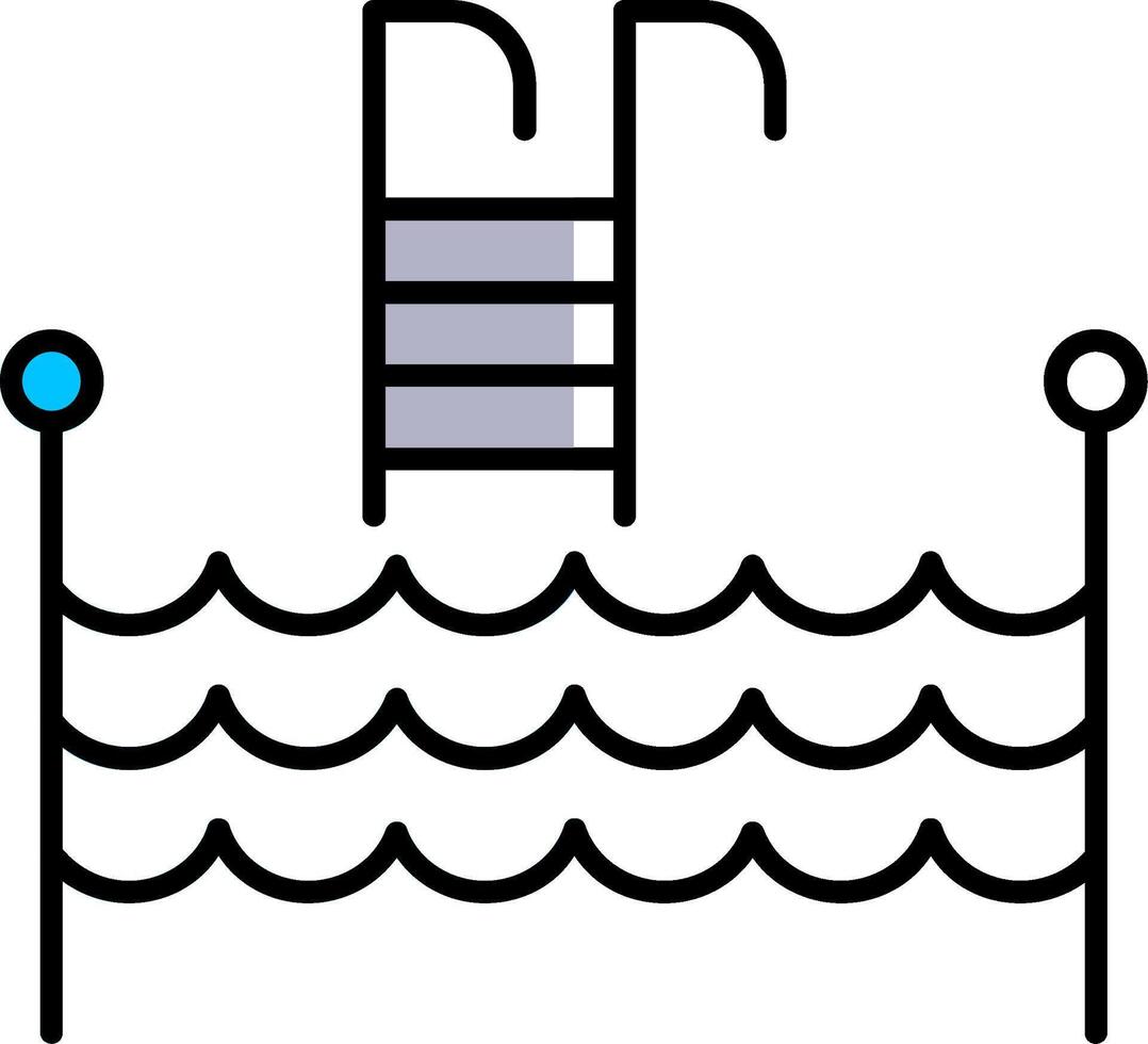 zwemmen zwembad gevulde voor de helft besnoeiing icoon vector