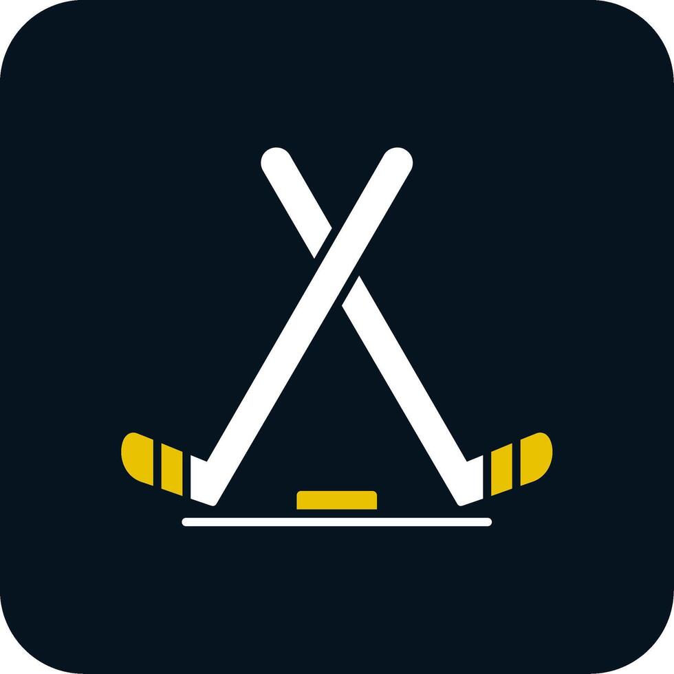 ijshockey glyph twee kleuren icoon vector