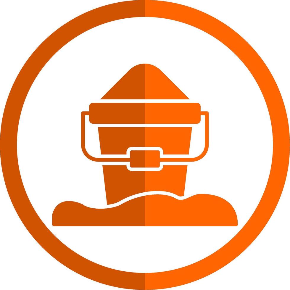 zand emmer glyph oranje cirkel icoon vector