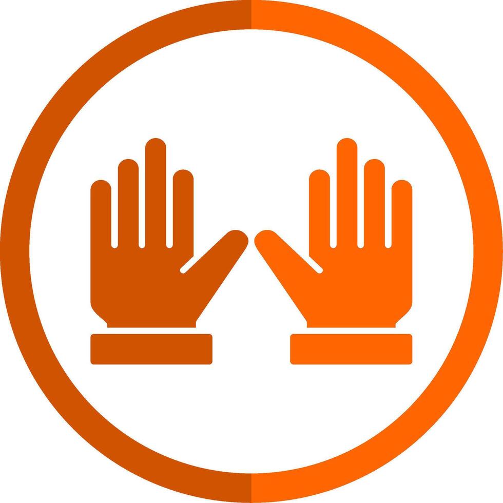 handschoenen glyph oranje cirkel icoon vector