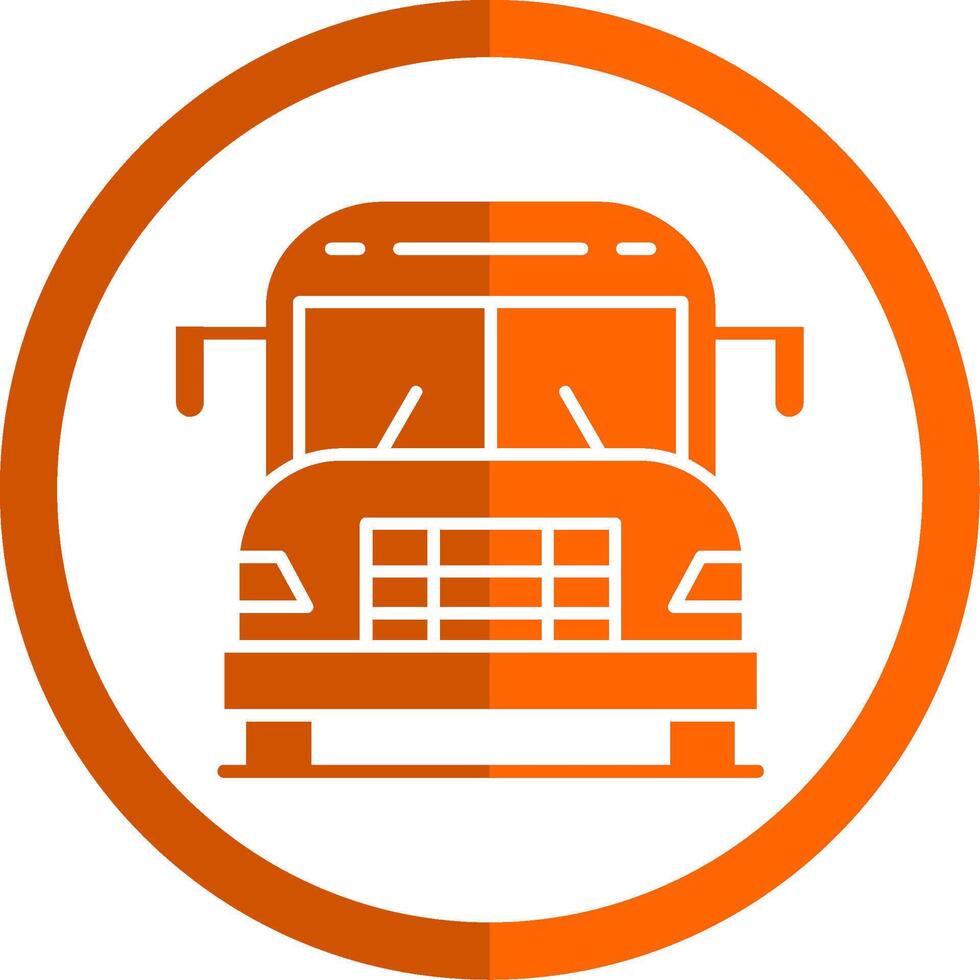 school- bus glyph oranje cirkel icoon vector