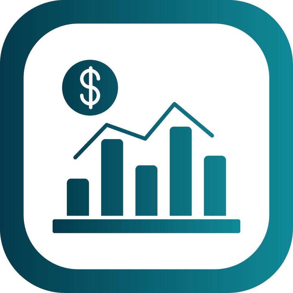 economie glyph helling ronde hoek icoon vector