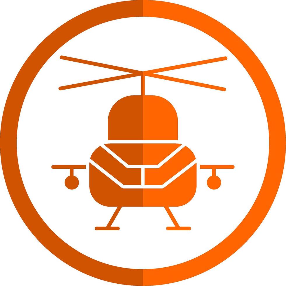 leger helikopter glyph oranje cirkel icoon vector