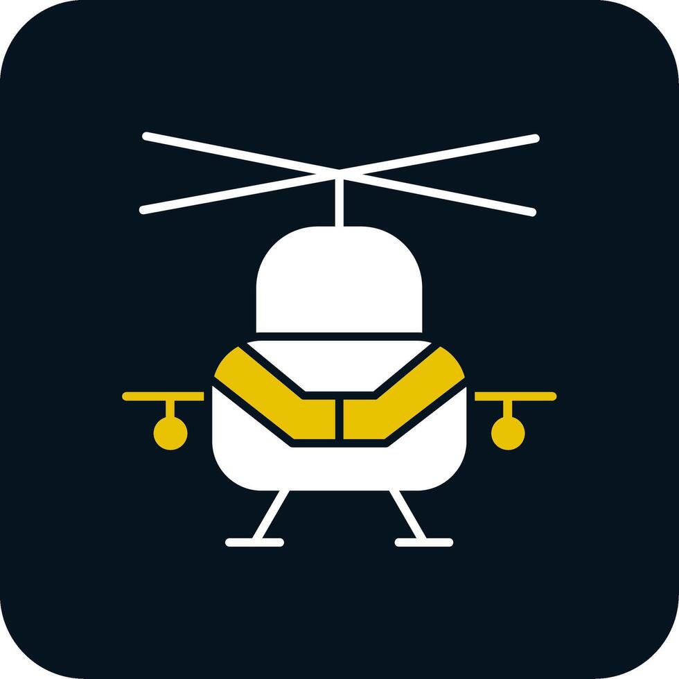 leger helikopter glyph twee kleur icoon vector