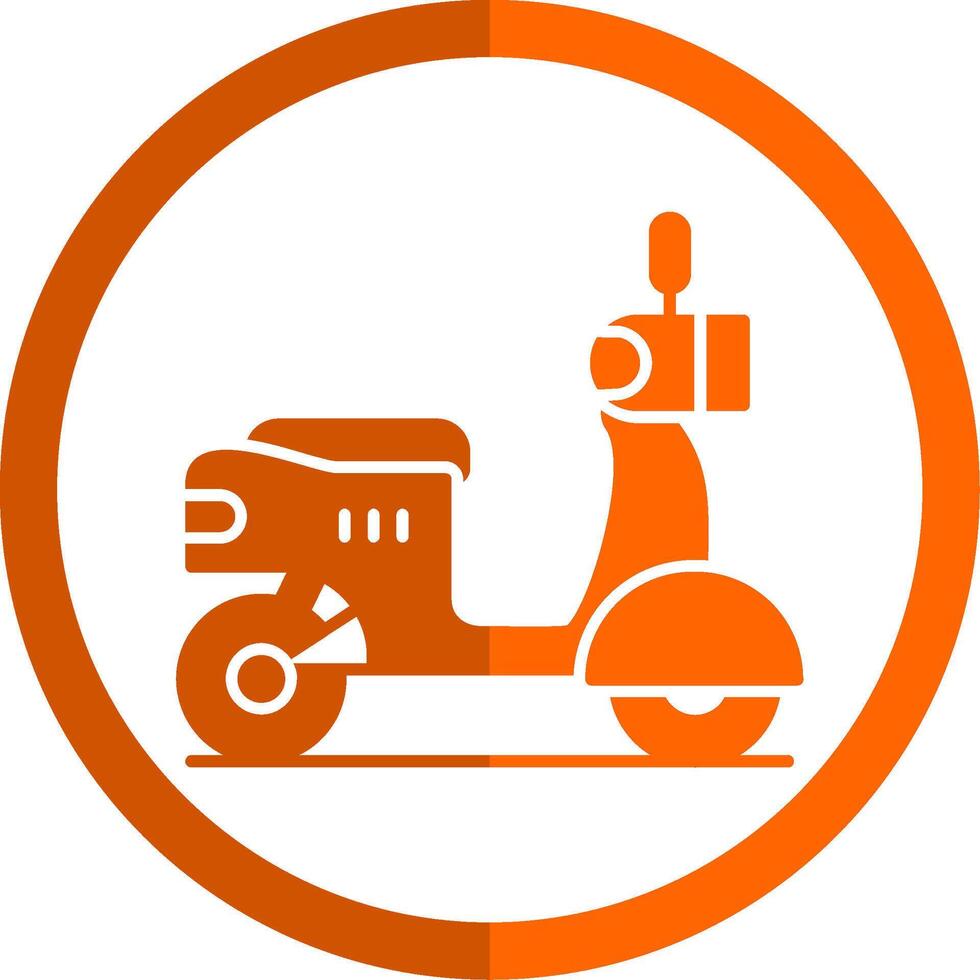 scooter glyph oranje cirkel icoon vector