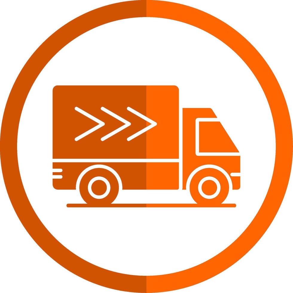 levering vrachtauto glyph oranje cirkel icoon vector