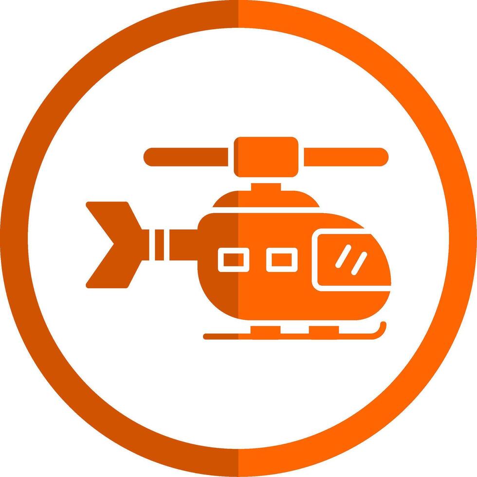 helikopter glyph oranje cirkel icoon vector