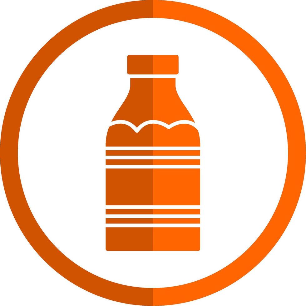 melk fles glyph oranje cirkel icoon vector