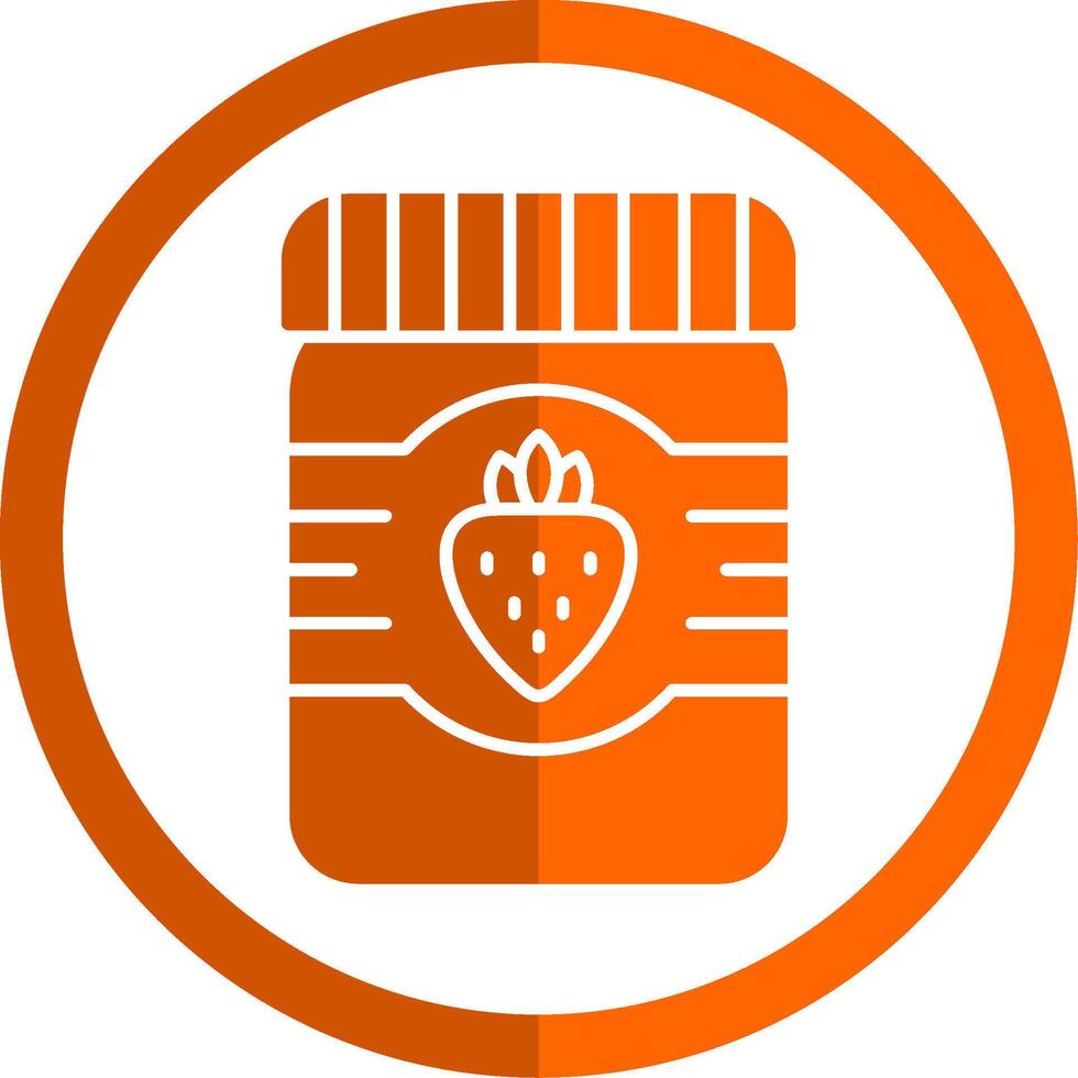 jam glyph oranje cirkel icoon vector