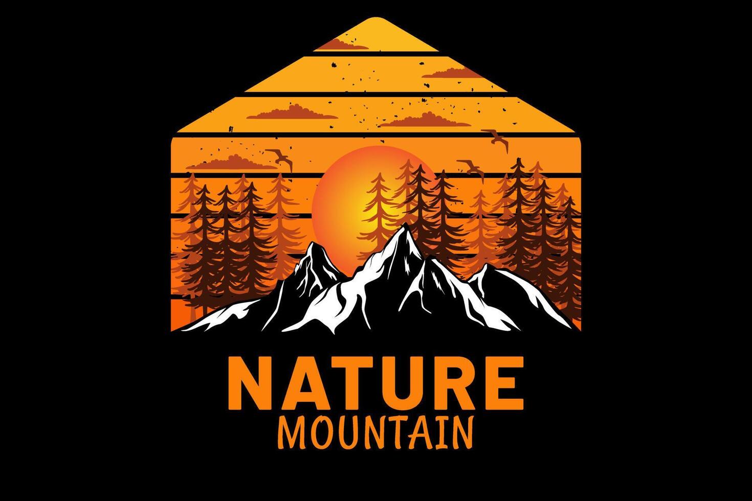 natuur berg design vintage retro vector