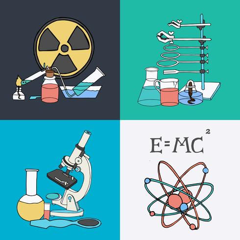 Wetenschap schets iconen vector