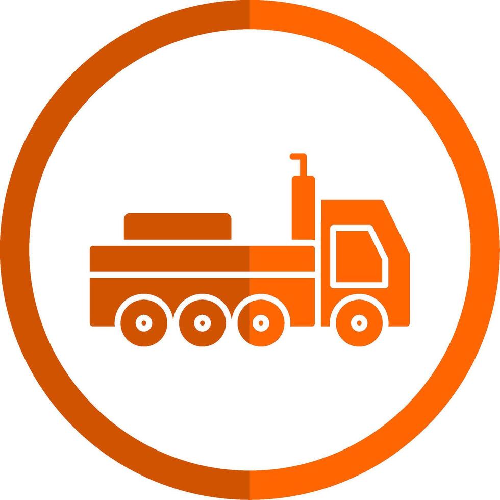 aanhangwagen glyph oranje cirkel icoon vector