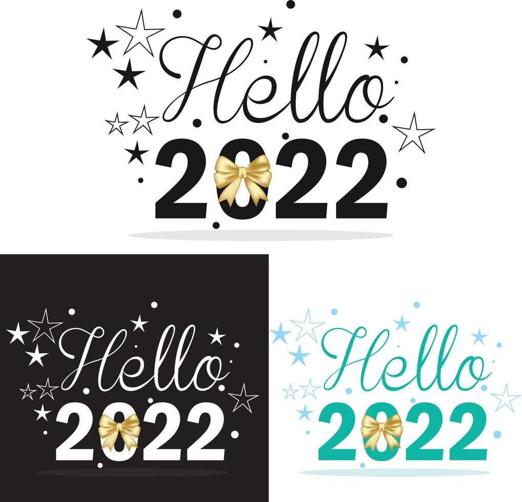 hallo 2022, vaarwel 2021 typografieontwerp. vector