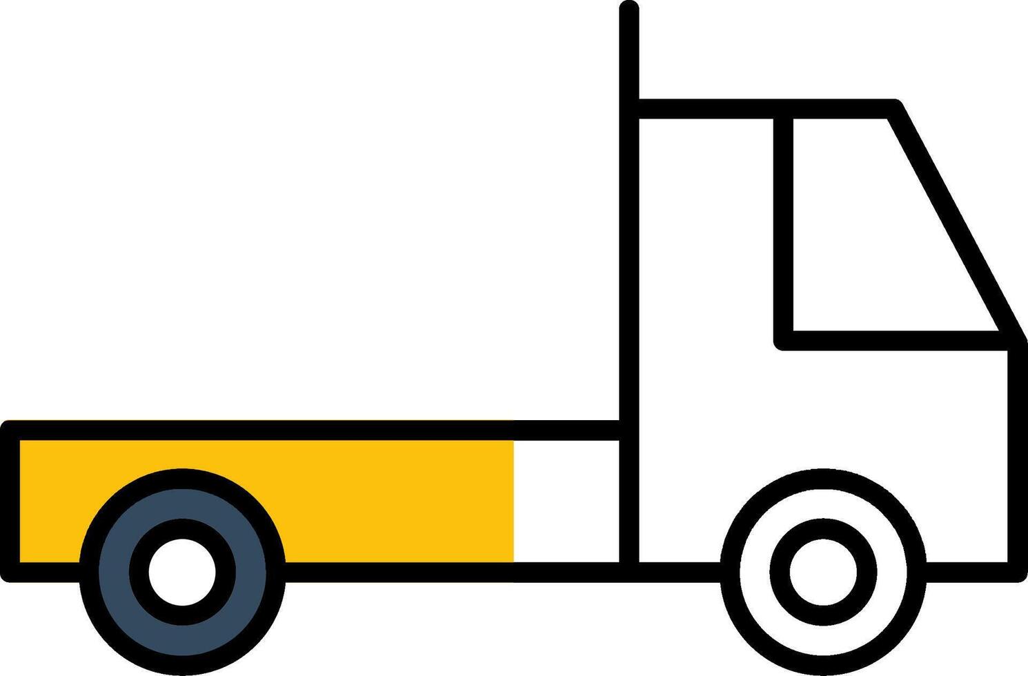 vrachtwagen gevulde voor de helft besnoeiing icoon vector