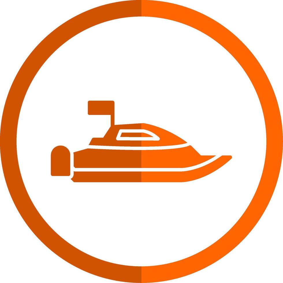 snelheid boot glyph oranje cirkel icoon vector