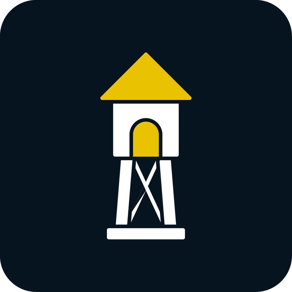 uitkijktoren glyph twee kleur icoon vector