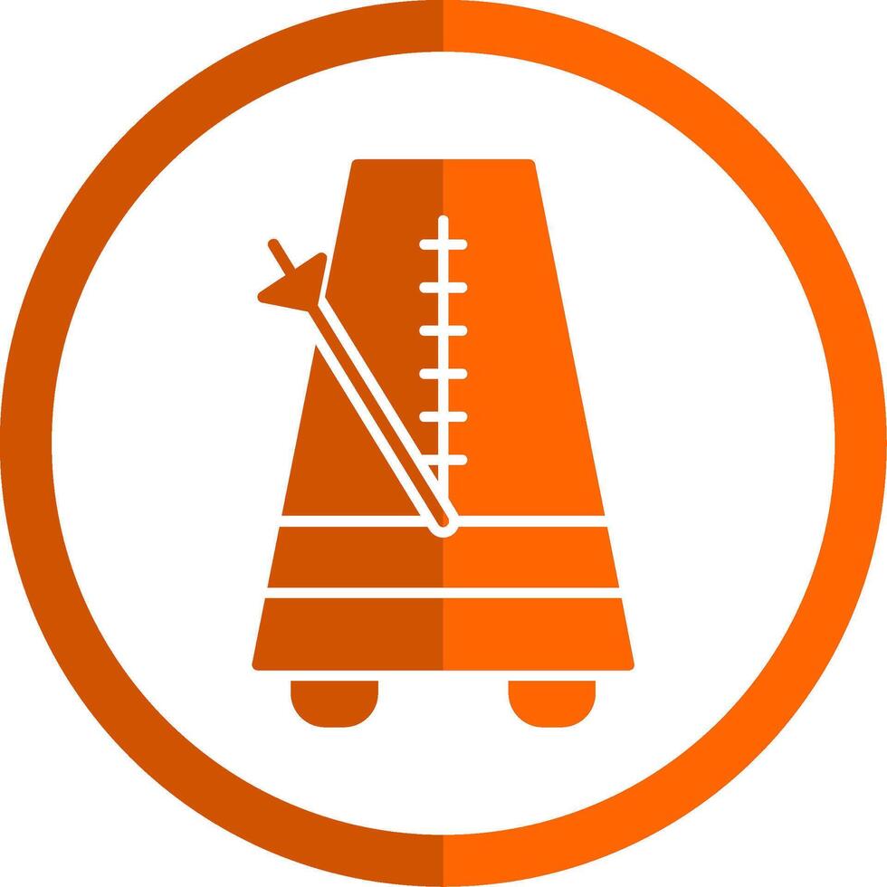 metronoom glyph oranje cirkel icoon vector