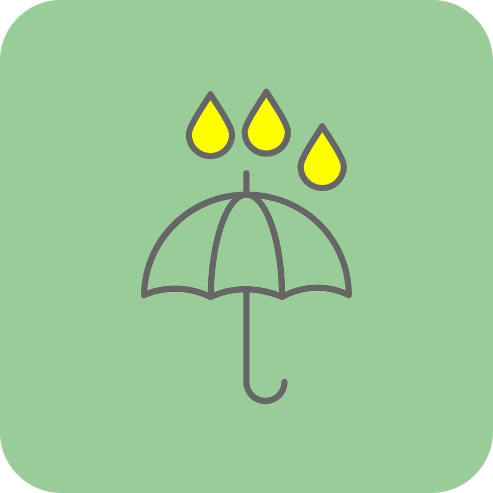 paraplu gevulde geel icoon vector