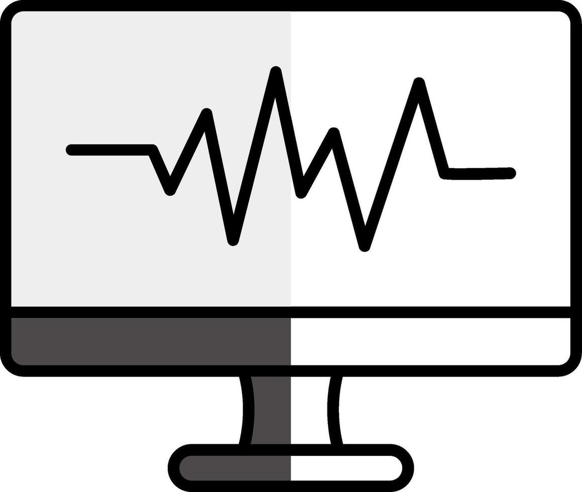 frequentie gevulde voor de helft besnoeiing icoon vector