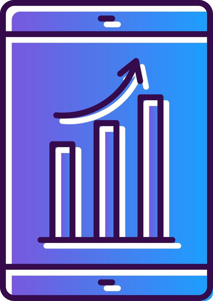 groei helling gevulde icoon vector