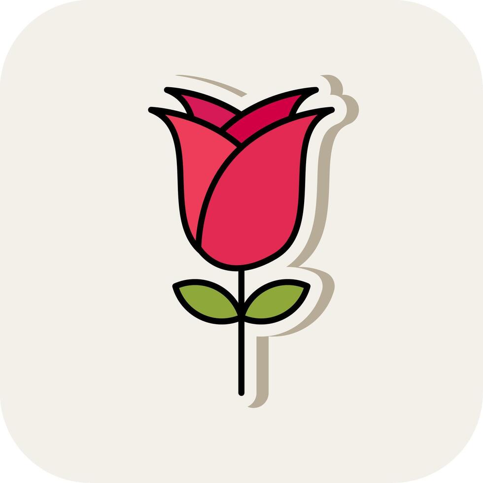 roos lijn gevulde wit schaduw icoon vector