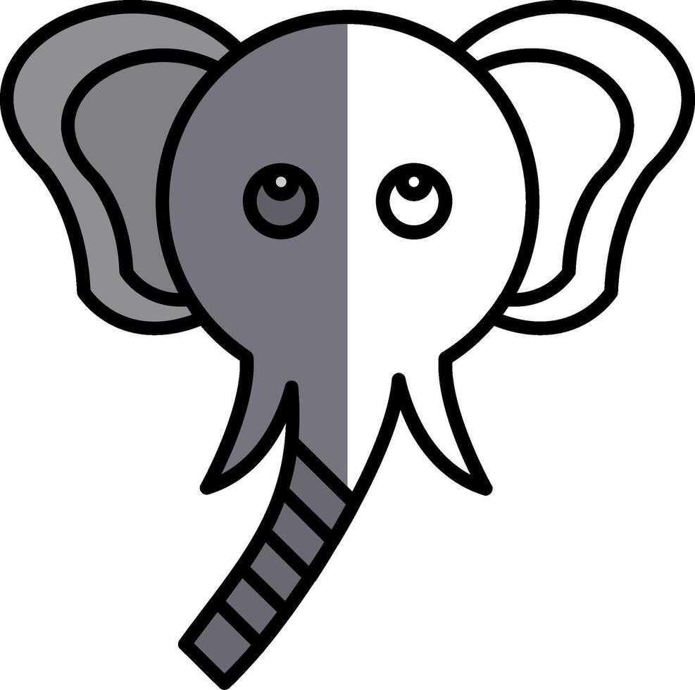 olifant gevulde voor de helft besnoeiing icoon vector