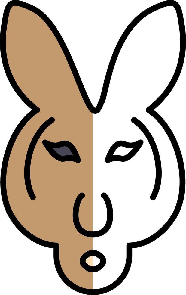 kangoeroe gevulde voor de helft besnoeiing icoon vector