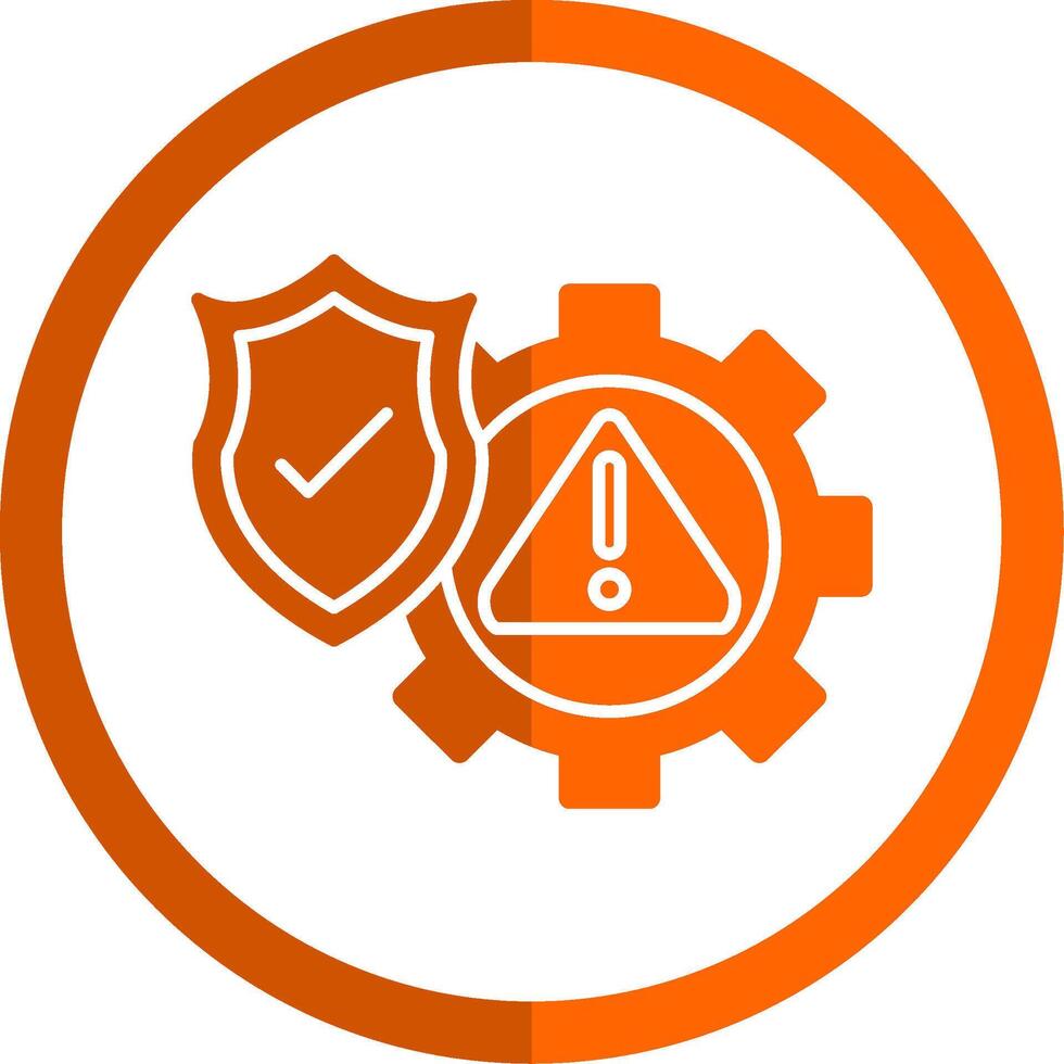 risico beheer glyph oranje cirkel icoon vector