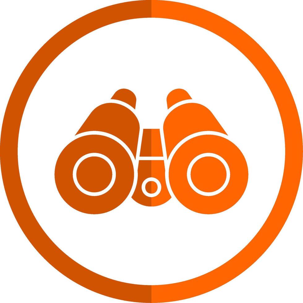 kijker glyph oranje cirkel icoon vector