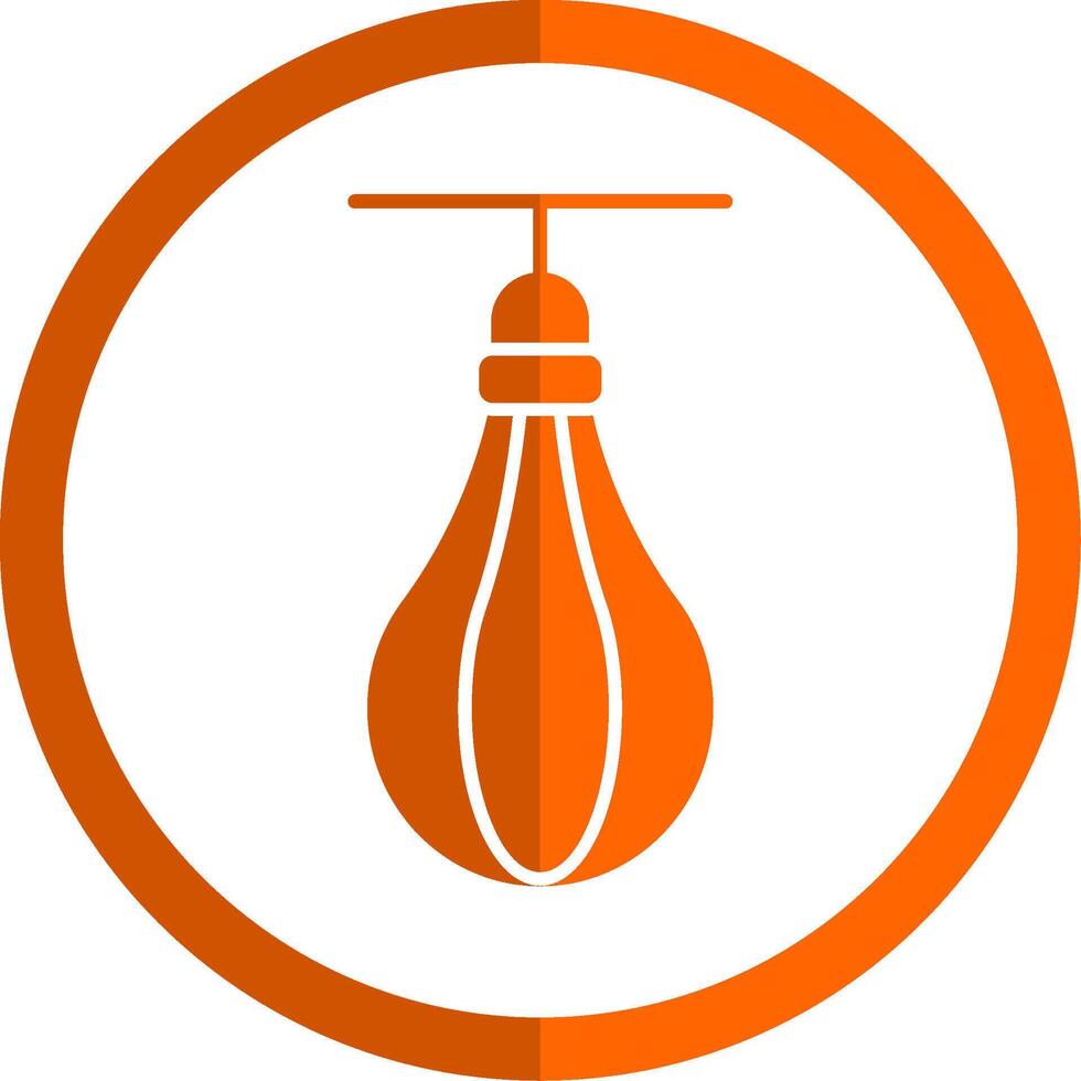 snelheid zak glyph oranje cirkel icoon vector