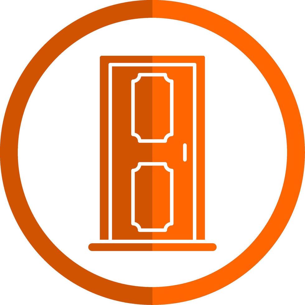 deur glyph oranje cirkel icoon vector