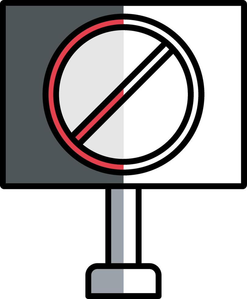 verboden teken gevulde voor de helft besnoeiing icoon vector