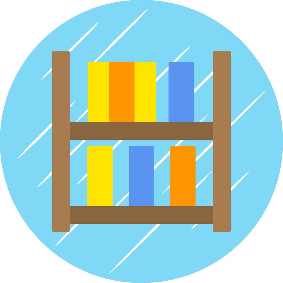 boekenplank vlak blauw cirkel icoon vector