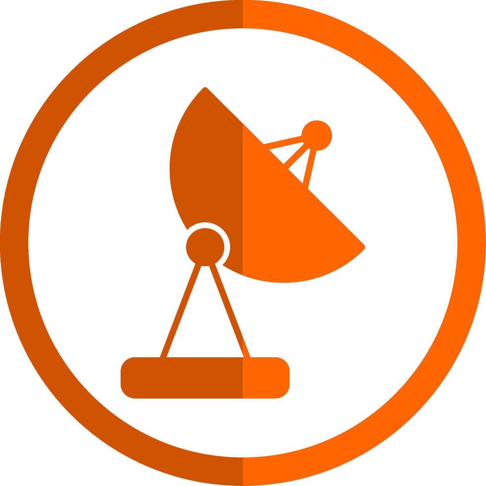 satelliet schotel glyph oranje cirkel icoon vector