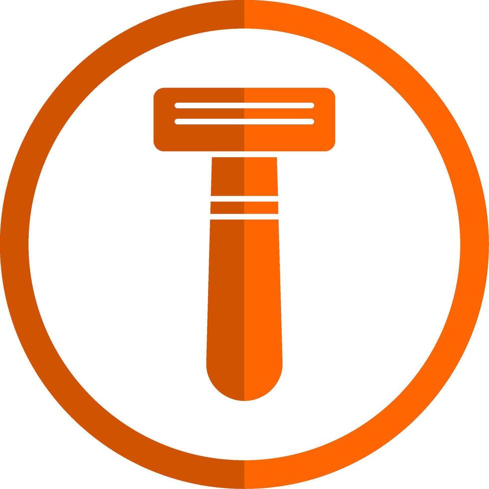 scheren scheermes glyph oranje cirkel icoon vector