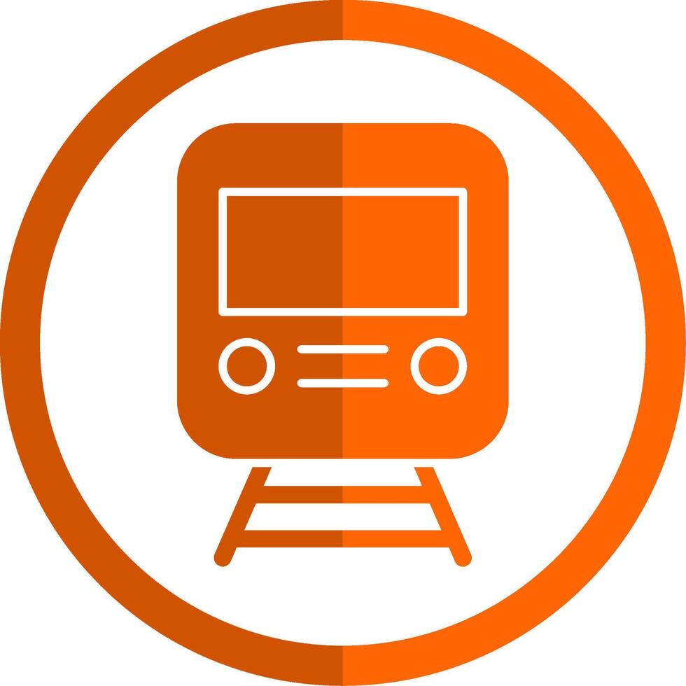 het spoor glyph oranje cirkel icoon vector