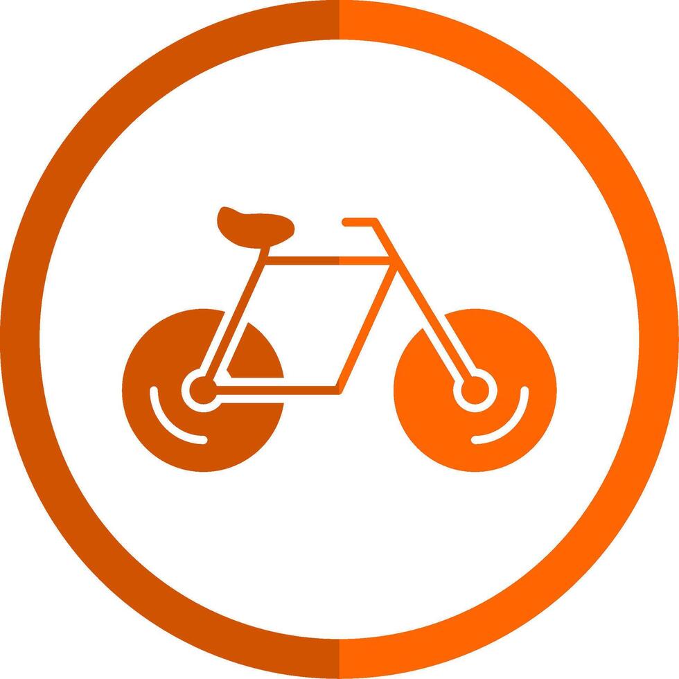 fiets glyph oranje cirkel icoon vector