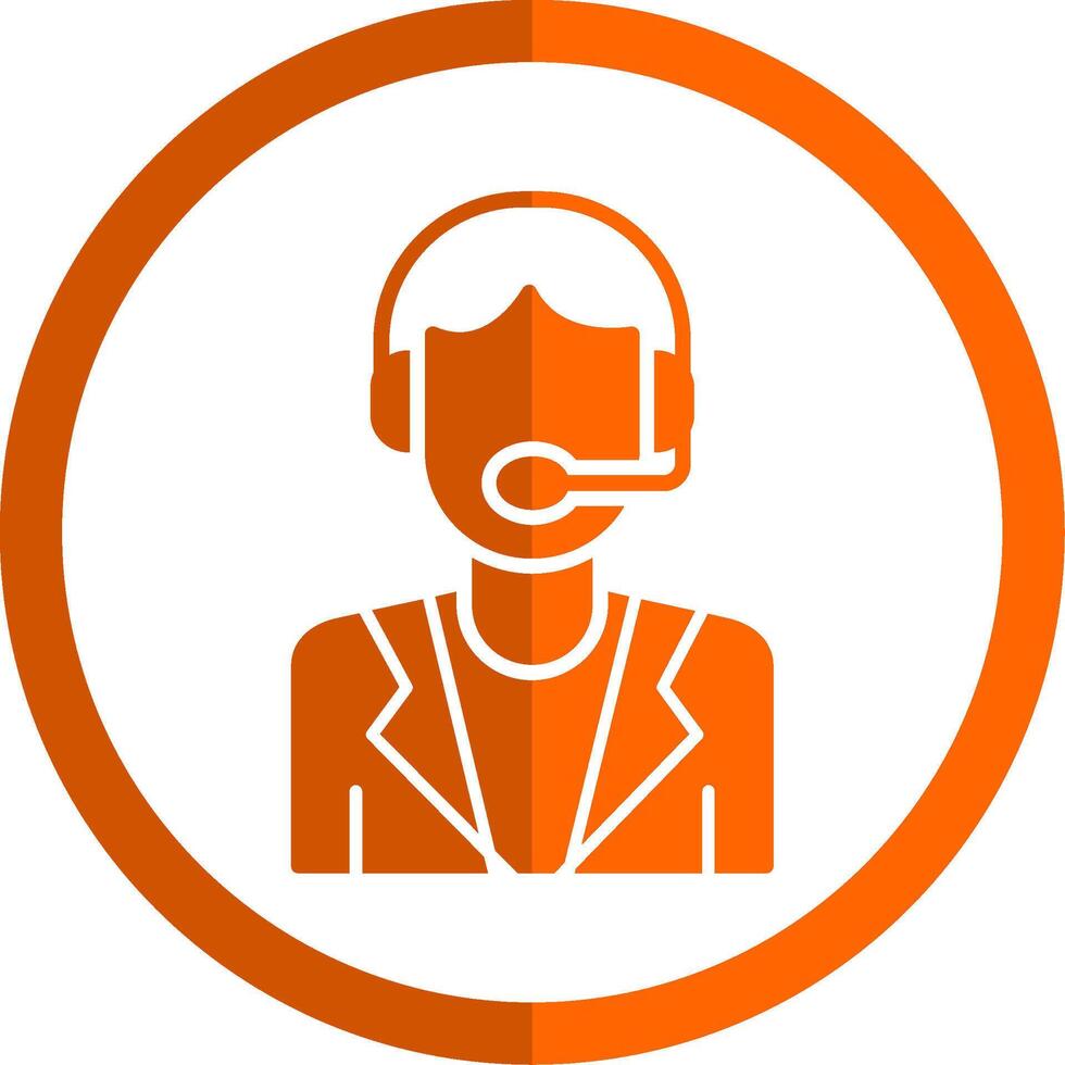 klant onderhoud glyph oranje cirkel icoon vector