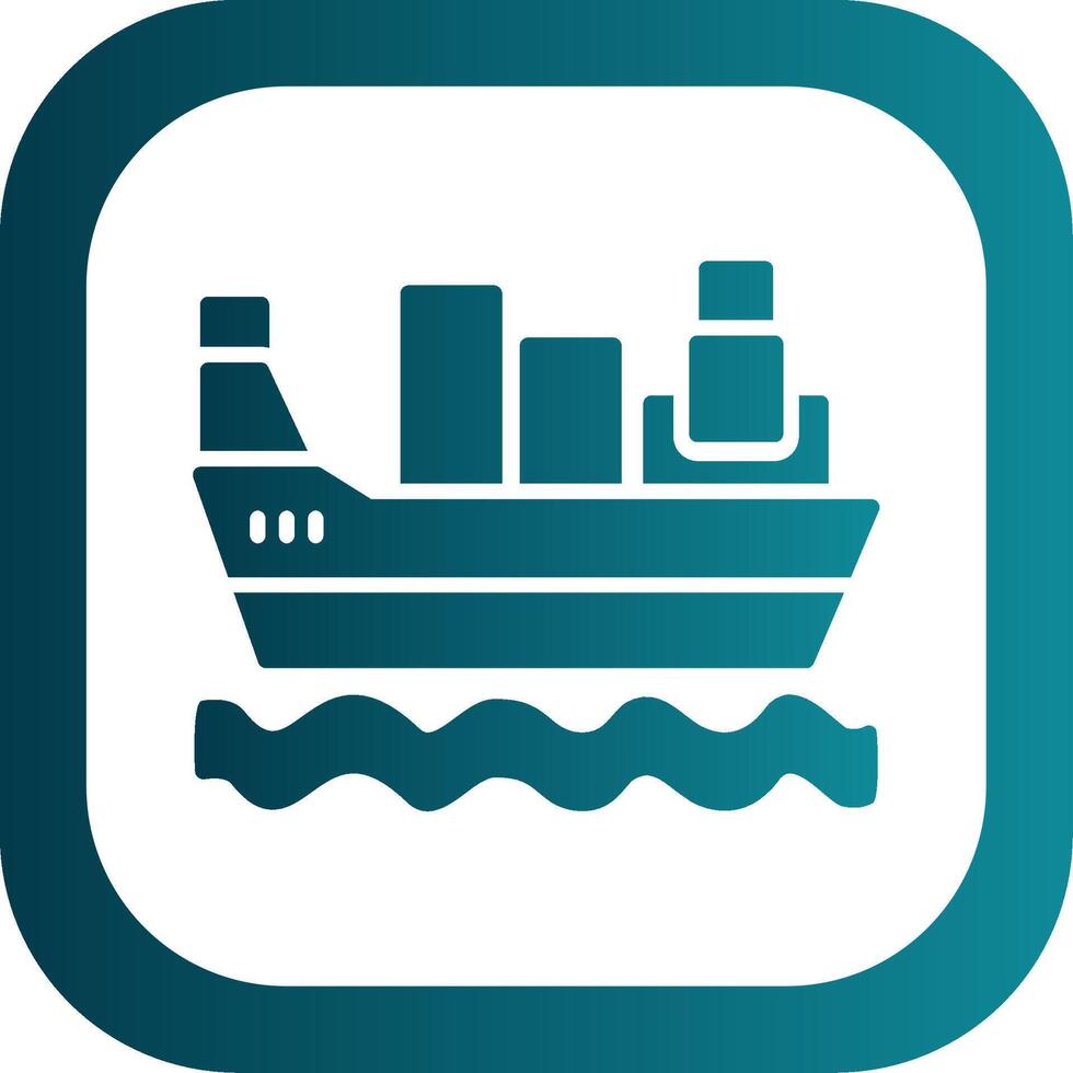 lading schip glyph helling ronde hoek icoon vector