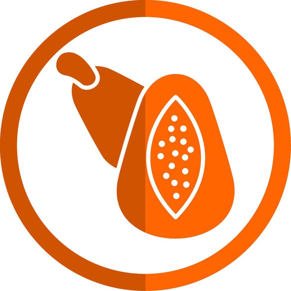 pawpaw glyph oranje cirkel icoon vector