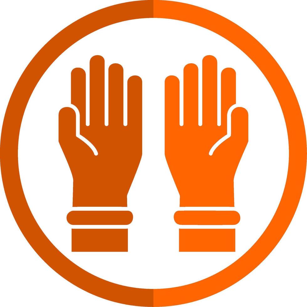 beschermend handschoenen glyph oranje cirkel icoon vector