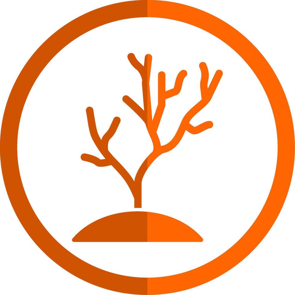 koraal rif glyph oranje cirkel icoon vector