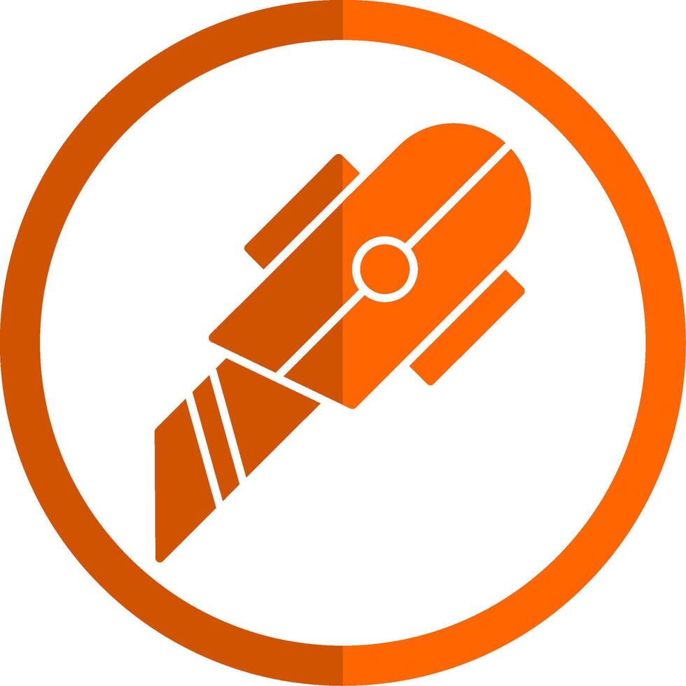 nut mes glyph oranje cirkel icoon vector