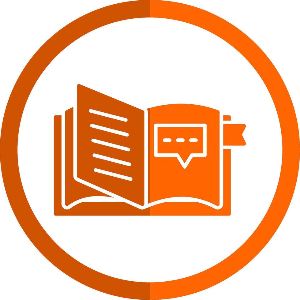Open boek glyph oranje cirkel icoon vector