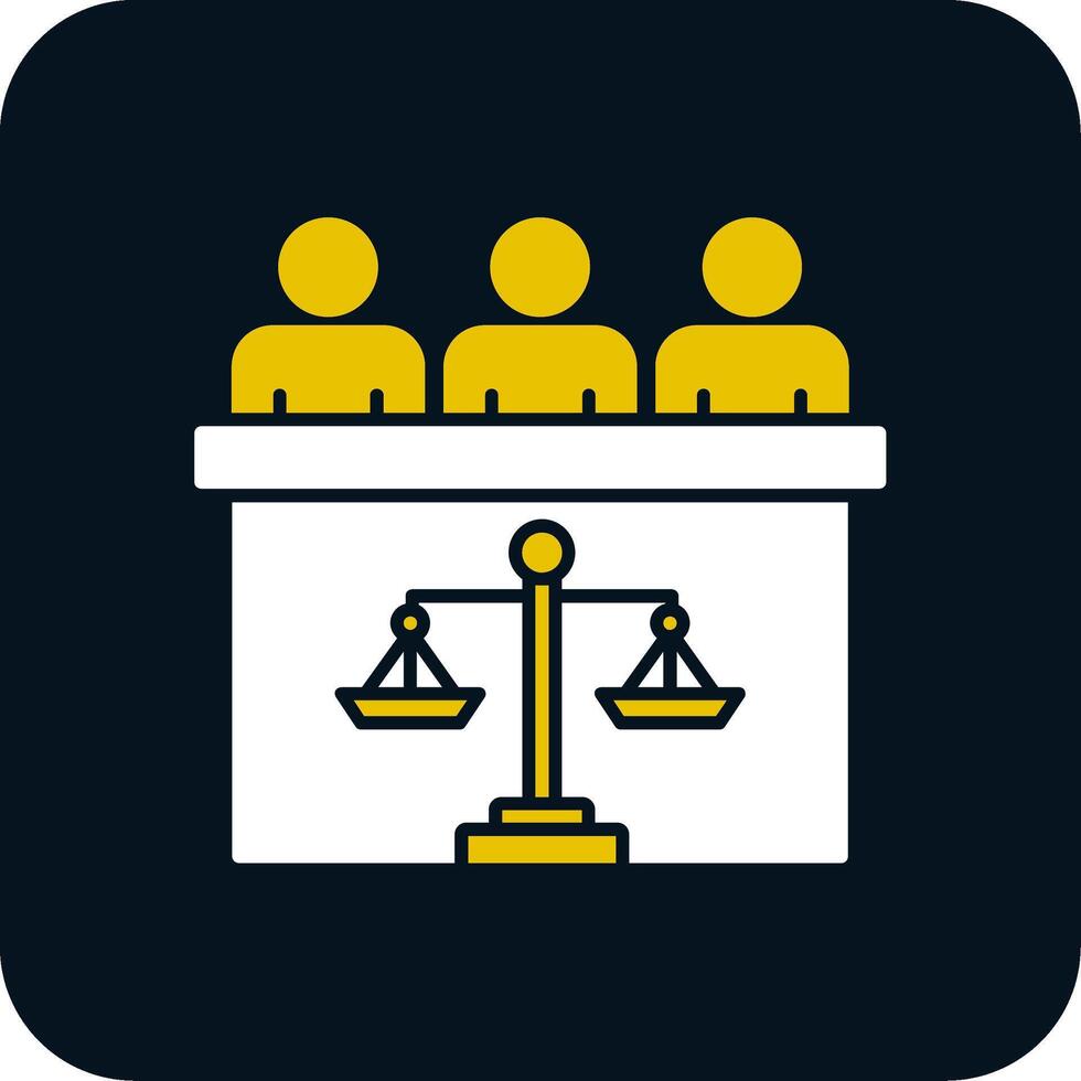 rechtbank jury glyph twee kleur icoon vector